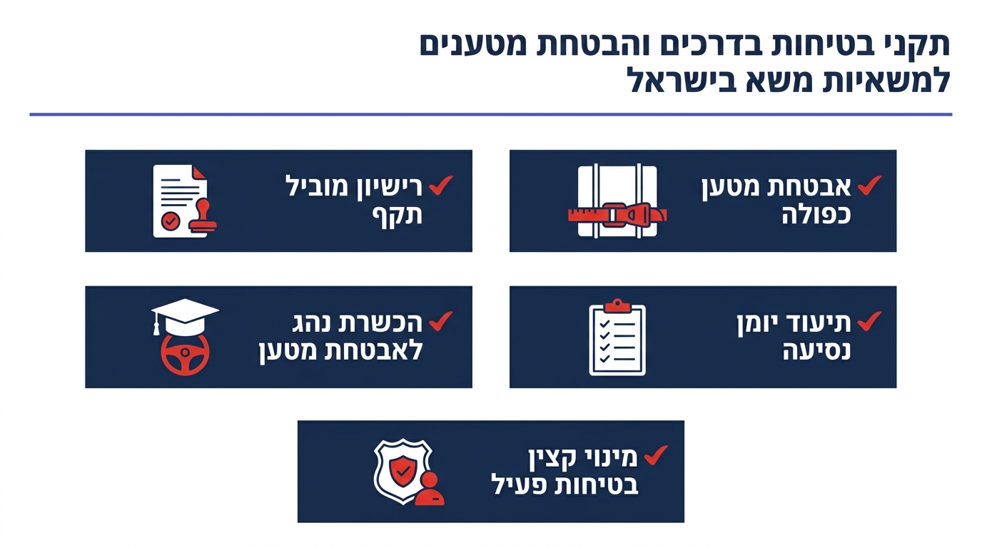בטיחות בדרכים, ריתום מטענים ורישוי חברות הובלה בישראל