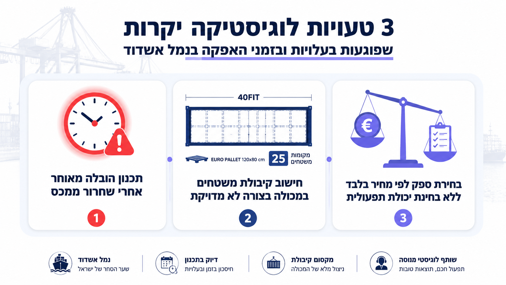 טעויות נפוצות שעולות כסף באחסון ושינוע מכולות מנמל אשדוד