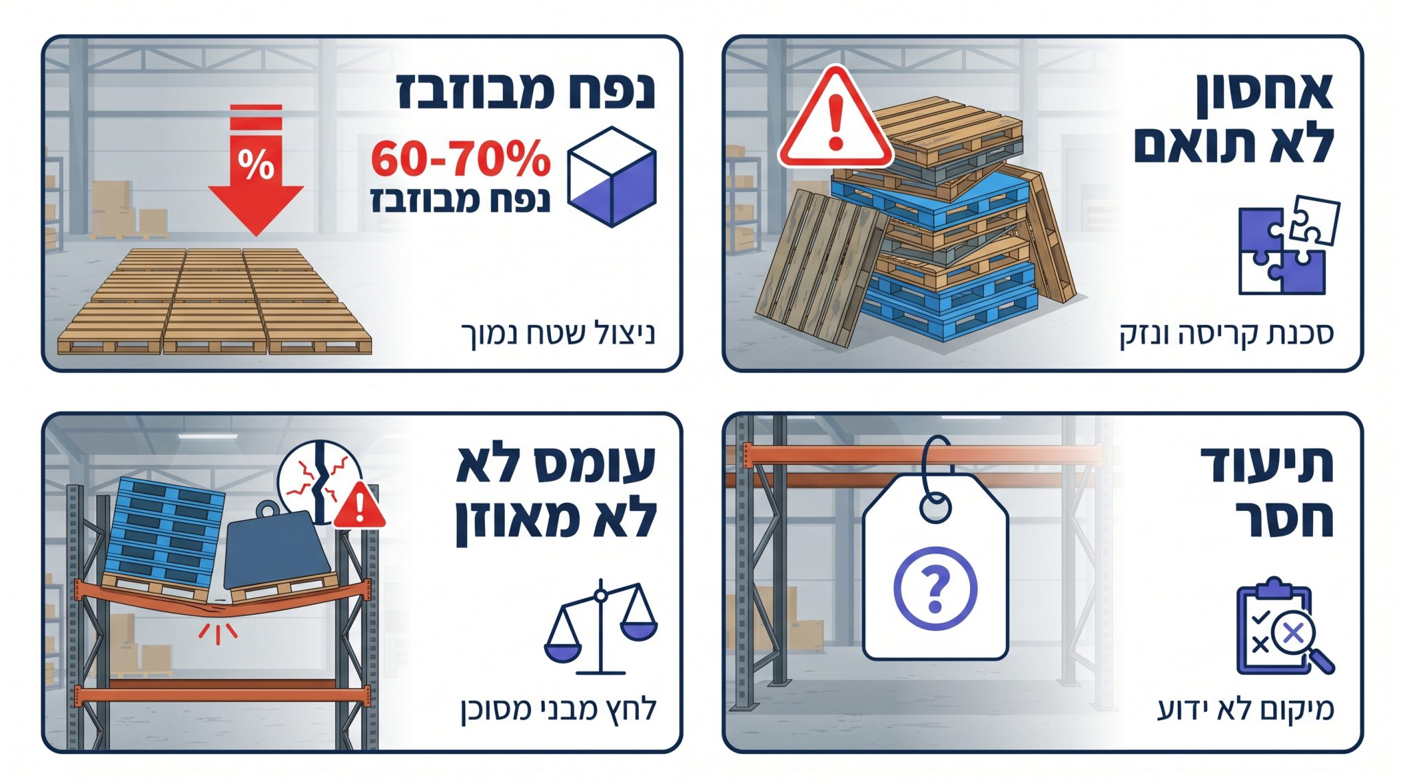 טעויות נפוצות באחסון משטחים שעולות כסף כל חודש